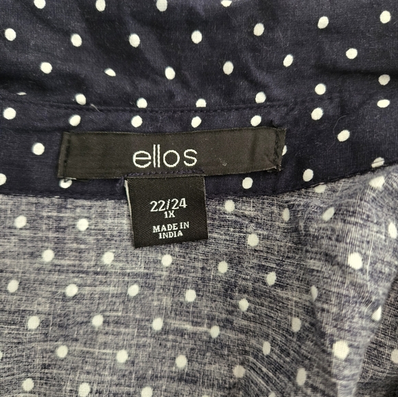 Ellos Navy Polka Dot Dress - Picture 2 of 10